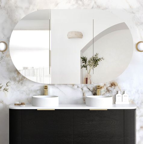Bondi 1500x900 Black Oak Shaving Cabinet — detail 4