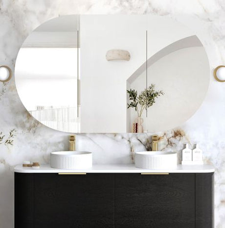 Bondi 1500x900 Black Oak Shaving Cabinet — detail 4