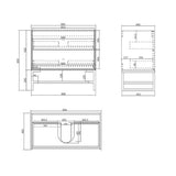Boston 900mm Light Grey Wall Hung Cabinet Only — detail 2