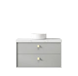 Boston 900mm Light Grey Wall Hung Cabinet Only — detail 3