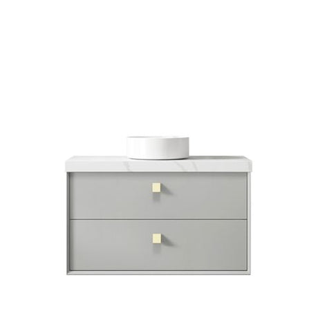 Boston 900mm Light Grey Wall Hung Cabinet Only — detail 3