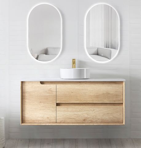 Byron 1200mm Natural Oak Wall Hung Cabinet Only — detail 5