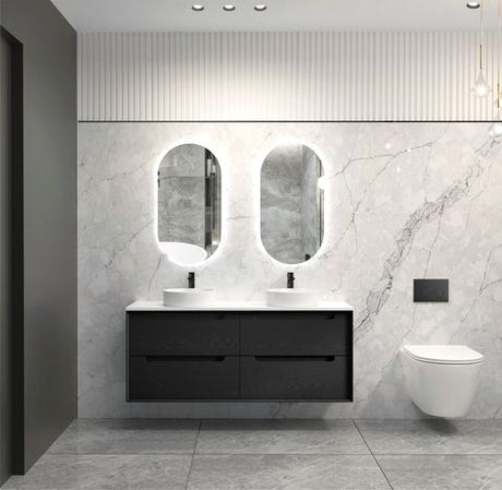 Byron 1500mm Black Oak Wall Hung Cabinet Only — detail 4