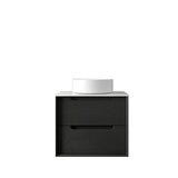 Byron 600mm Black Oak Wall Hung Cabinet Only — detail 2