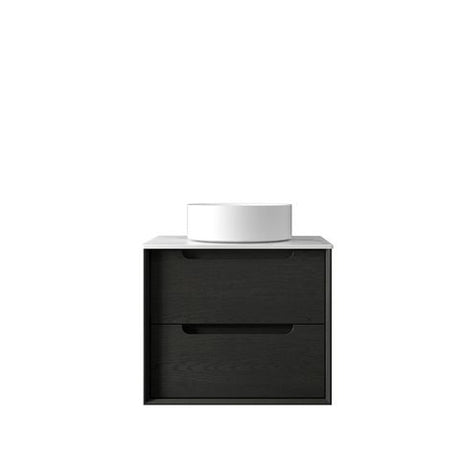Byron 600mm Black Oak Wall Hung Cabinet Only — detail 2