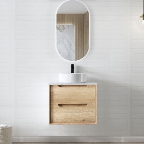 Byron 600mm Natural Oak Wall Hung Cabinet Only — detail 6