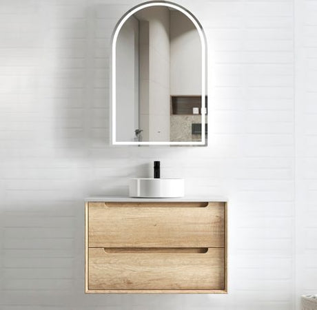 Byron 750mm Natural Oak Wall Hung Cabinet Only — detail 4