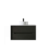 Byron 900mm Black Oak Wall Hung Cabinet Only — detail 3
