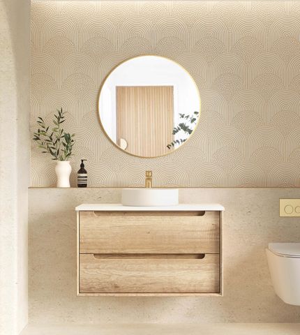 Byron 900mm Natural Oak Wall Hung Cabinet Only
