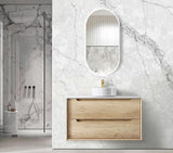 Byron 900mm Natural Oak Wall Hung Cabinet Only — detail 8