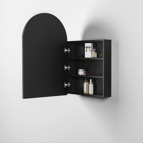 Archie 900mm Black Oak Shaving Cabinet — detail 2