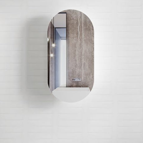 Noosa 900x450 White Shaving Cabinet — detail 2