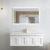 Hampton Mark II 1200mm Satin White Wall Hung Cabinet Only — detail 3