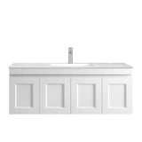 Hampton Mark II 1200mm Satin White Wall Hung Cabinet Only — detail 4