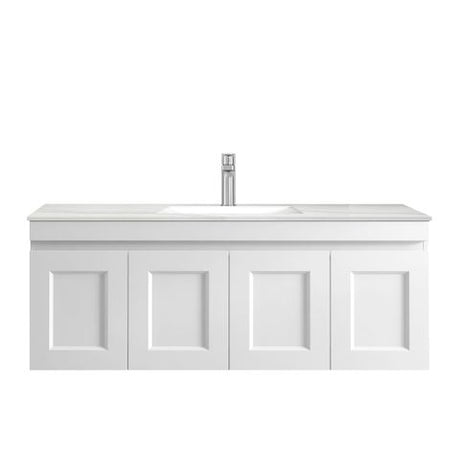 Hampton Mark II 1200mm Satin White Wall Hung Cabinet Only — detail 4