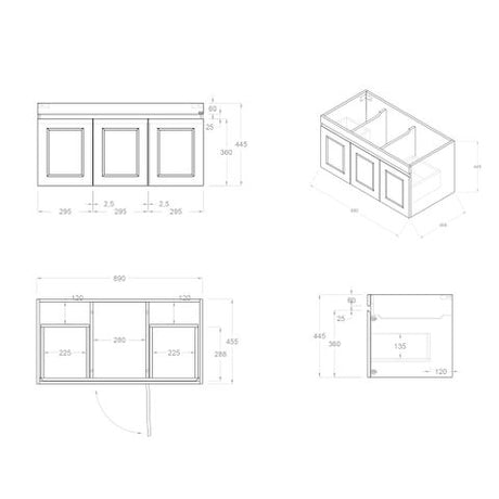 Hampton Mark II 900mm Satin White Wall Hung Cabinet Only — detail 2