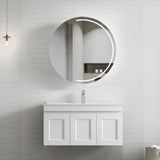 Hampton Mark II 900mm Satin White Wall Hung Cabinet Only — detail 3