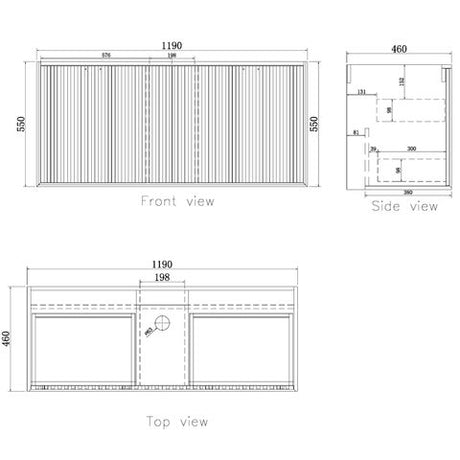 Marlo 1200mm Matte Black Wall Hung Cabinet Only — detail 3