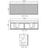 Marlo 1500mm Matte Black Wall Hung Cabinet Only — detail 2