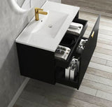 Marlo 750mm Matte Black Wall Hung Cabinet Only — detail 2