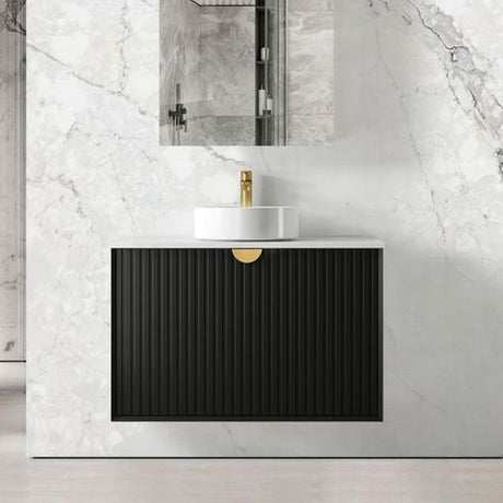 Marlo 900mm Matte Black Wall Hung Cabinet Only