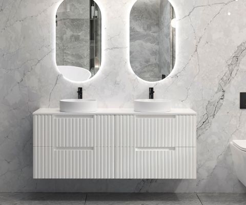 Noosa 1500mm Satin White Wall Hung Cabinet Only — detail 3