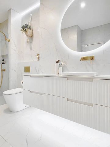 Noosa 1500mm Satin White Wall Hung Cabinet Only — detail 4