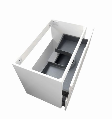 Noosa 600mm Satin White Wall Hung Cabinet Only — detail 2