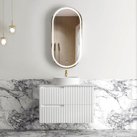 Noosa 750mm Satin White Wall Hung Cabinet Only