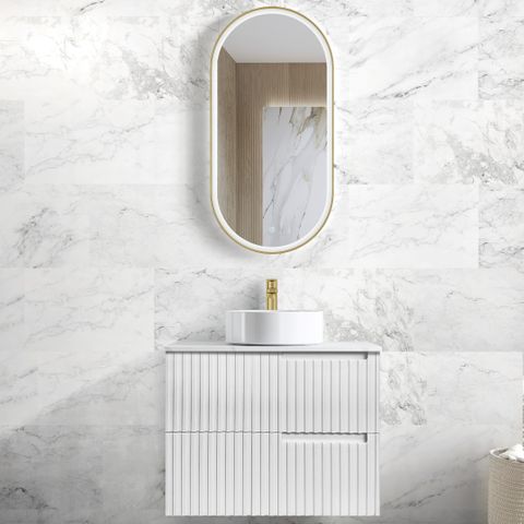 Noosa 750mm Satin White Wall Hung Cabinet Only — detail 4