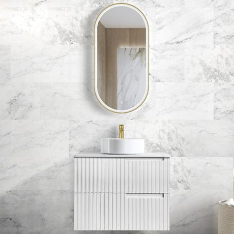 Noosa 750mm Satin White Wall Hung Cabinet Only — detail 4