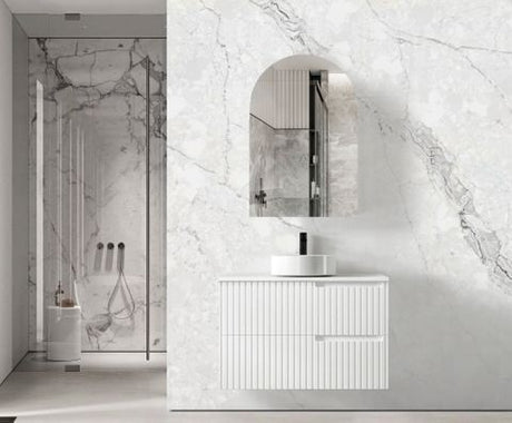 Noosa 900mm Satin White Wall Hung Cabinet Only