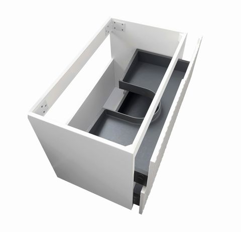 Noosa 900mm Satin White Wall Hung Cabinet Only — detail 3