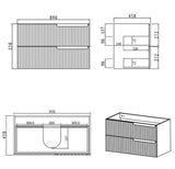 Noosa 900mm Satin White Wall Hung Cabinet Only — detail 4