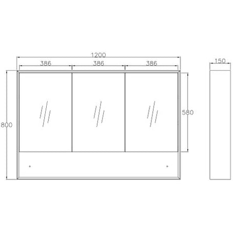 Byron 1200x800 Natural Oak Shaving Cabinet — detail 4