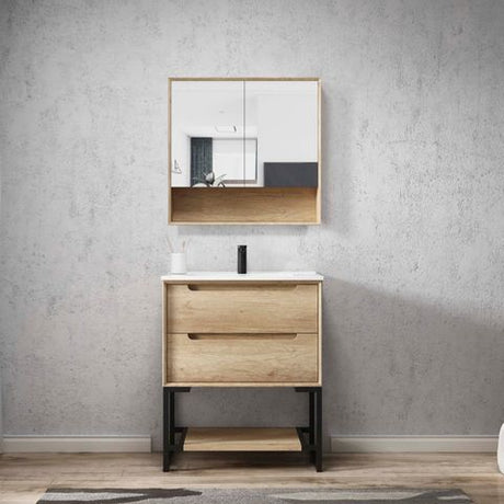 Byron 750x800 Natural Oak Shaving Cabinet — detail 3