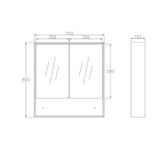 Byron 750x800 Natural Oak Shaving Cabinet — detail 4
