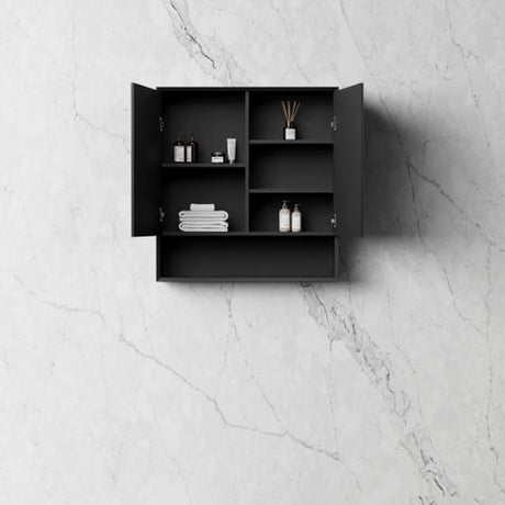 Marlo 750x800 Matte Black Shaving Cabinet — detail 2
