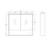 Marlo 900x800 Matte Black Shaving Cabinet — detail 3