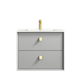 Boston 600mm Light Grey Wall Hung Vanity with Ceramic Top — detail 2