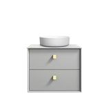 Boston 600mm Light Grey Wall Hung Vanity with Ceramic Top — detail 3