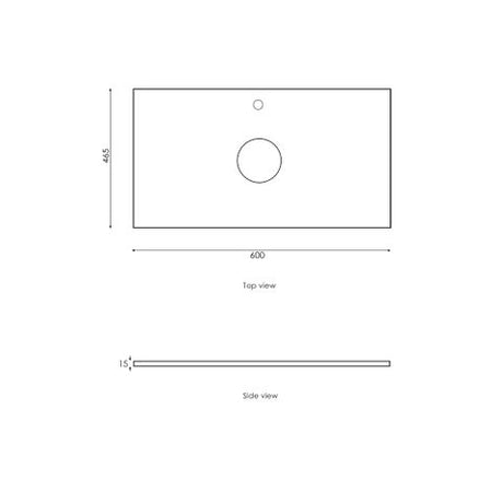 Boston 600mm Light Grey Wall Hung Vanity with Mont Blanc Top 12TH — detail 3