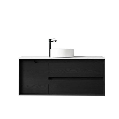 Byron 1200mm Black Oak Wall Hung Vanity with Ceramic Top — detail 6