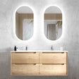 Byron 1200mm Natural Oak Wall Hung Vanity with Ceramic Top Double Bowl