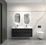Byron 1500mm Black Oak Wall Hung Vanity with Mont Blanc Top 12TH — detail 3
