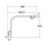 Taran Chrome Gooseneck Shower Arm Square — detail 2
