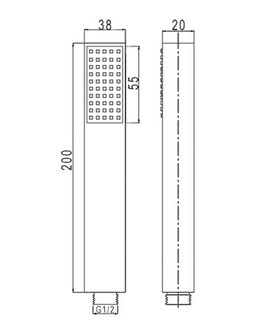 Taran Chrome Handheld Shower Set Square — detail 4