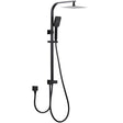 Taran 200mm Matte Black Twin Shower On Rail Bottom Inlet Square