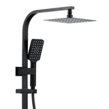 Taran 200mm Matte Black Twin Shower On Rail Bottom Inlet Square — detail 2