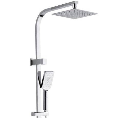 Taran 250mm Chrome Twin Shower On Rail Top Inlet Square — detail 2